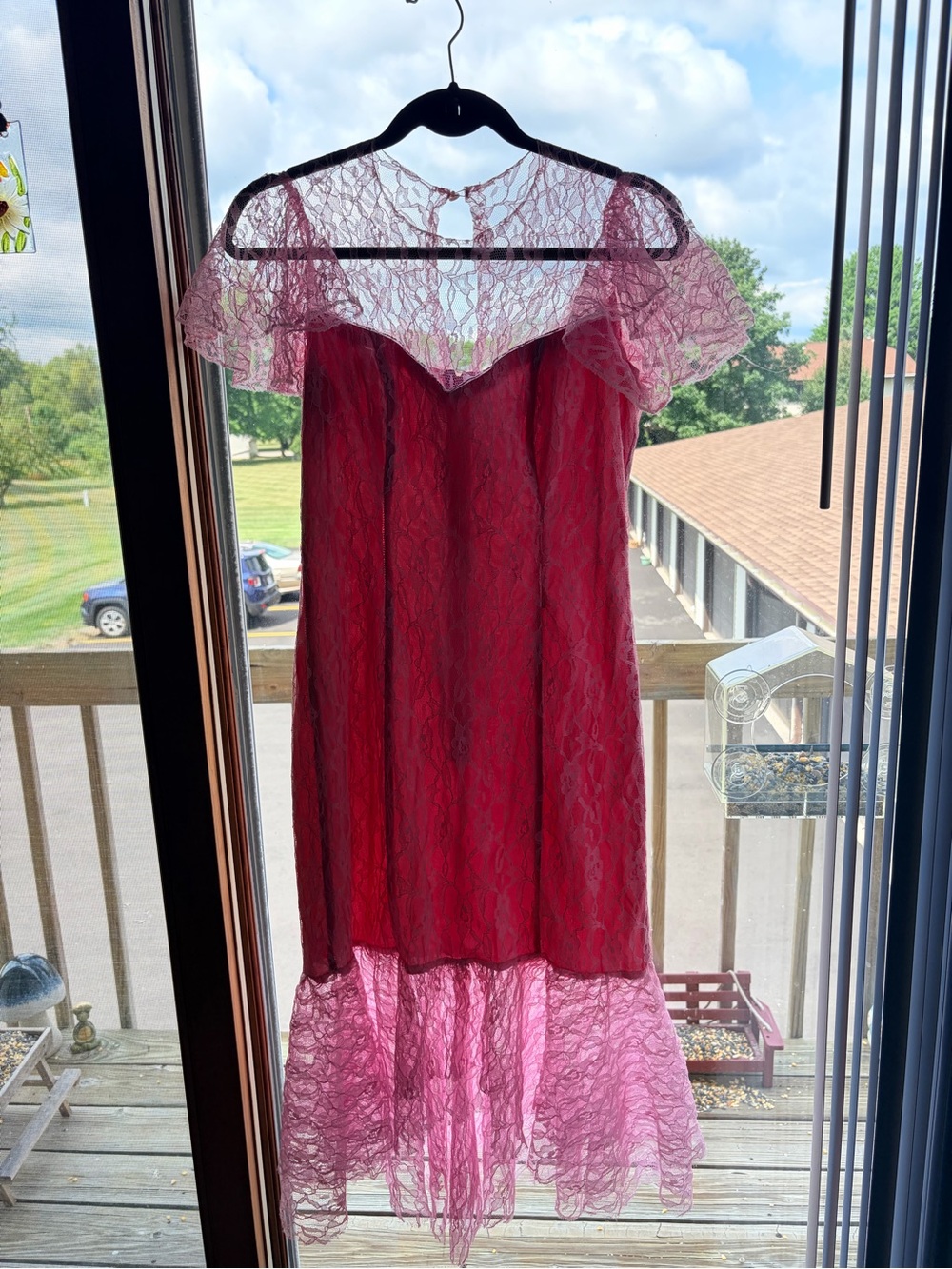 Frederick’s Vintage Pink Lace Gown